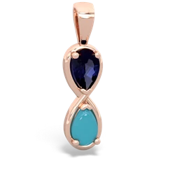 Sapphire Infinity 14K Rose Gold pendant P5050