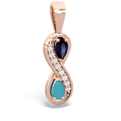 Sapphire Diamond Infinity 14K Rose Gold pendant P5390