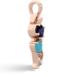 Sapphire Kitten 14K Rose Gold pendant P5780