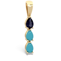 Sapphire Dew Drops 14K Yellow Gold pendant P2251