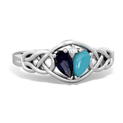 Sapphire Celtic Love Knot 14K White Gold ring R5420