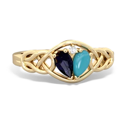 Sapphire Celtic Love Knot 14K Yellow Gold ring R5420