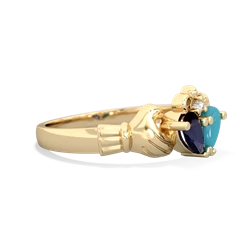 Sapphire 'Our Heart' Claddagh 14K Yellow Gold ring R2388