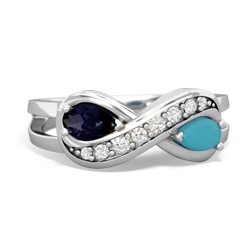 Sapphire Diamond Infinity 14K White Gold ring R5390