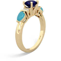 Sapphire 6Mm Round Eternal Embrace Engagement 14K Yellow Gold ring R2005