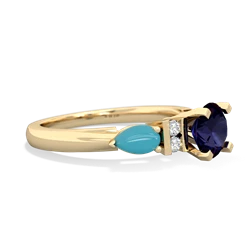 Sapphire 6Mm Round Eternal Embrace Engagement 14K Yellow Gold ring R2005