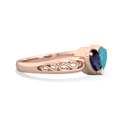 Sapphire Filligree 'One Heart' 14K Rose Gold ring R5070