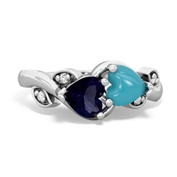 Sapphire Floral Elegance 14K White Gold ring R5790