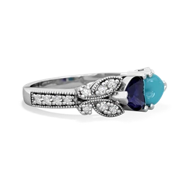 Sapphire Diamond Butterflies 14K White Gold ring R5601