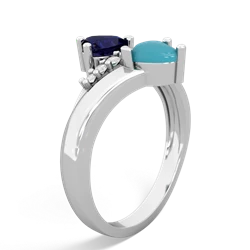 Sapphire Heart To Heart 14K White Gold ring R2064