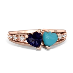 Sapphire Heart To Heart 14K Rose Gold ring R3342