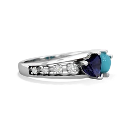 Sapphire Heart To Heart 14K White Gold ring R3342