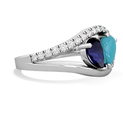 Sapphire Nestled Heart Keepsake 14K White Gold ring R5650