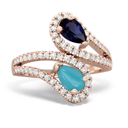 Sapphire Diamond Dazzler 14K Rose Gold ring R3000