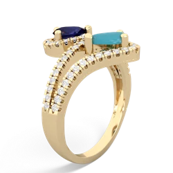 Sapphire Diamond Dazzler 14K Yellow Gold ring R3000