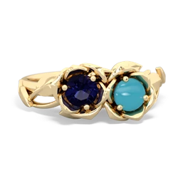 Sapphire Rose Garden 14K Yellow Gold ring R5510