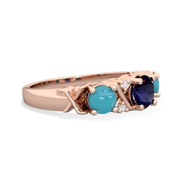 Sapphire Hugs And Kisses 14K Rose Gold ring R5016