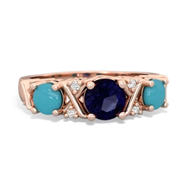 Sapphire Hugs And Kisses 14K Rose Gold ring R5016