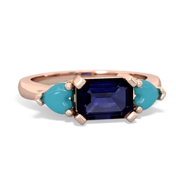 Sapphire Three Stone 14K Rose Gold ring R5235