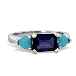 Sapphire Three Stone 14K White Gold ring R5235