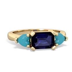 Sapphire Three Stone 14K Yellow Gold ring R5235