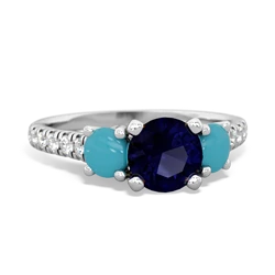 Sapphire Pave Trellis 14K White Gold ring R5500