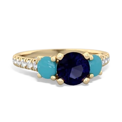 Sapphire Pave Trellis 14K Yellow Gold ring R5500