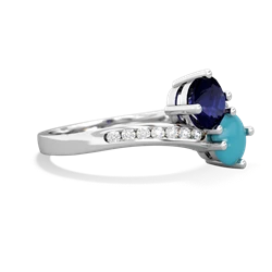 Sapphire Channel Set Two Stone 14K White Gold ring R5303