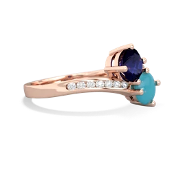 Sapphire Channel Set Two Stone 14K Rose Gold ring R5303