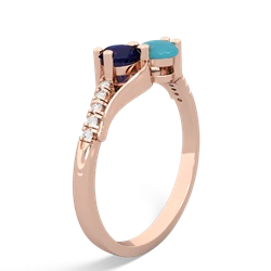 Sapphire Infinity Pave Two Stone 14K Rose Gold ring R5285