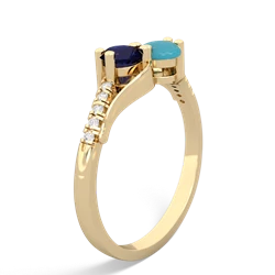 Sapphire Infinity Pave Two Stone 14K Yellow Gold ring R5285