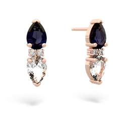 Sapphire Bowtie Drop 14K Rose Gold earrings E0865