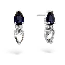 Sapphire Bowtie Drop 14K White Gold earrings E0865