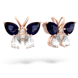 Sapphire Butterfly 14K Rose Gold earrings E2215