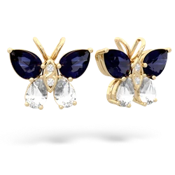 Sapphire Butterfly 14K Yellow Gold earrings E2215