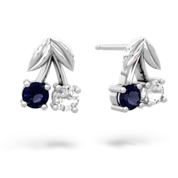 Sapphire Sweet Cherries 14K White Gold earrings E7001