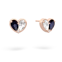 Sapphire 'Our Heart' 14K Rose Gold earrings E5072
