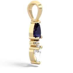 Sapphire Bowtie Drop 14K Yellow Gold pendant P0865