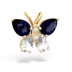 Sapphire Butterfly 14K Yellow Gold pendant P2215