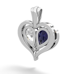 Sapphire Two Become One 14K White Gold pendant P5330