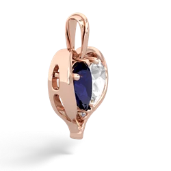 Sapphire Two Become One 14K Rose Gold pendant P5330