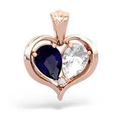 Sapphire Two Become One 14K Rose Gold pendant P5330