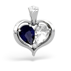 Sapphire Two Become One 14K White Gold pendant P5330