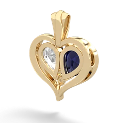 Sapphire Two Become One 14K Yellow Gold pendant P5330