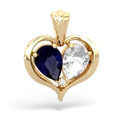 Sapphire Two Become One 14K Yellow Gold pendant P5330