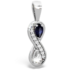 Sapphire Diamond Infinity 14K White Gold pendant P5390