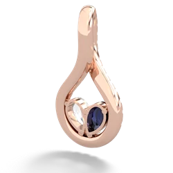 Sapphire Pave Twist 'One Heart' 14K Rose Gold pendant P5360