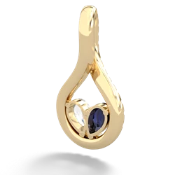 Sapphire Pave Twist 'One Heart' 14K Yellow Gold pendant P5360