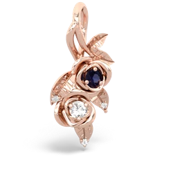 Sapphire Rose Vine 14K Rose Gold pendant P5680