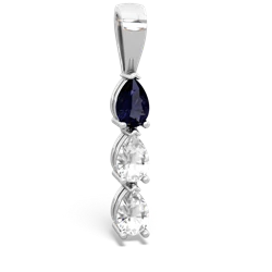 Sapphire Dew Drops 14K White Gold pendant P2251